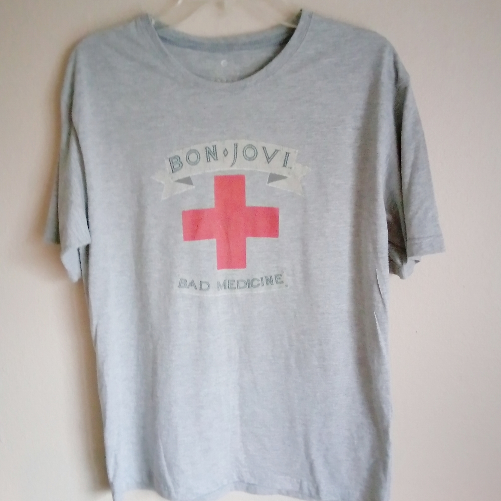 Vintage Bon Jovi Gray Bad Medicine Vintage T-Shirt